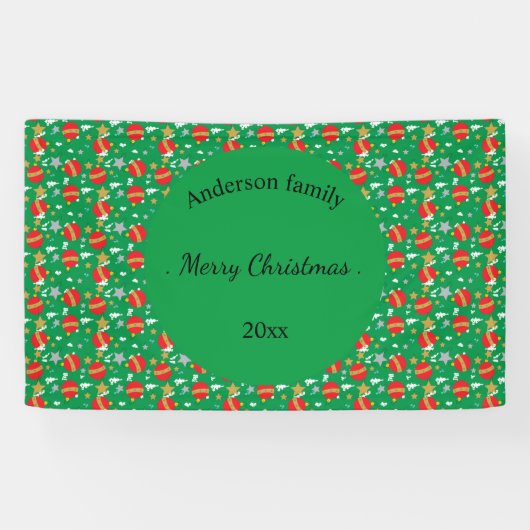 Vroegere kerstretro naam en plaats van datum spandoek (Horizontaal)