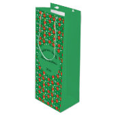 Vroegere kerstretro naam en plaats van datum wijn cadeautas (Voorkant Gekanteld)