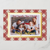 Vroegere kerstritsserie Foto rood geplakt Folie Feestdagenkaart (Voorkant)
