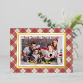 Vroegere kerstritsserie Foto rood geplakt Folie Feestdagenkaart (Staand Voorkant)