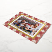 Vroegere kerstritsserie Foto rood geplakt Folie Feestdagenkaart (Gedraaid)