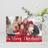 Vroegere kerstrode foto-kaart (Staand voorkant)