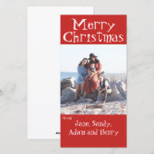 Vroegere kerstrode foto-kaart feestdagenkaart (Voorkant / Achterkant)