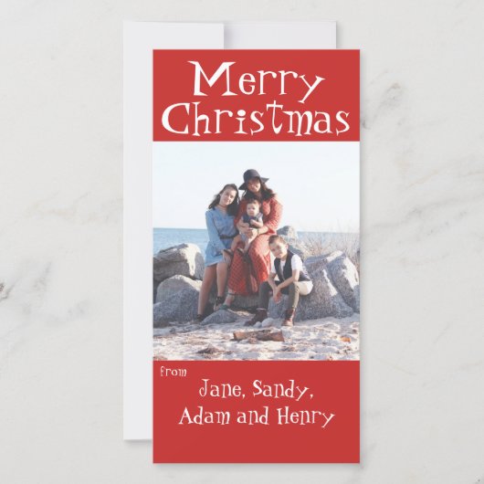 Vroegere kerstrode foto-kaart feestdagenkaart (Voorkant)