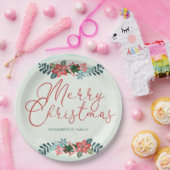 Vroegere kerstrode groene familienaam Aangepast Papieren Bordje (Feest)