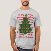 Vroegere kerstrode kerstboom t-shirt (Voorkant)