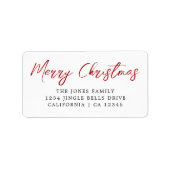 Vroegere kerstrode-retournering etiket (Voorkant)