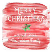 Vroegere kerstrode Waterverf Holly Custom