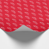 Vroegere kerstrode witte manuscriptvakantie cadeaupapier (Hoek)