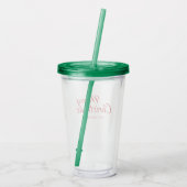 Vroegere kerstrood en sneeuw Aangepaste naam Acryl Drinkbeker (Achterkant)