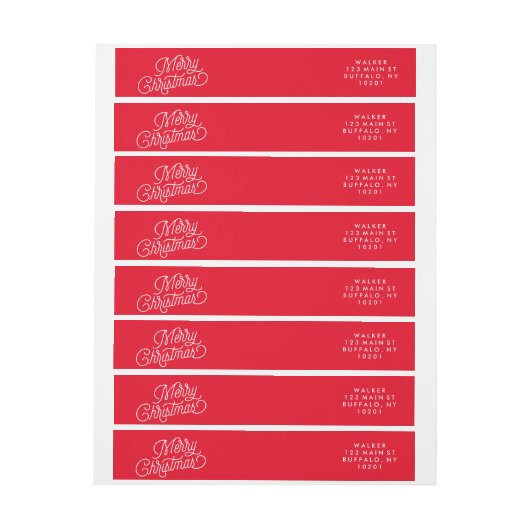 Vroegere kerstscript retouradreslabel (Vel)