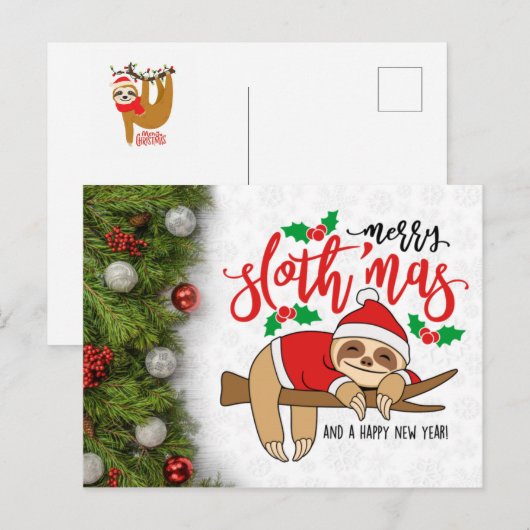 Vroegere kerstsleuf briefkaart (Voorkant / Achterkant)