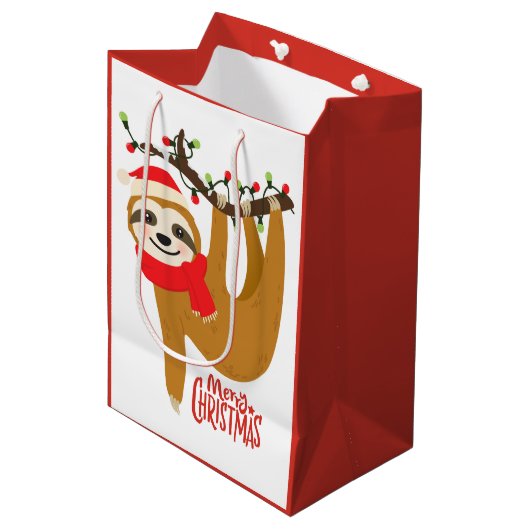 Vroegere kerstsleuf | FEESTDAGEN Medium Cadeauzakje (Voorkant Gekanteld)