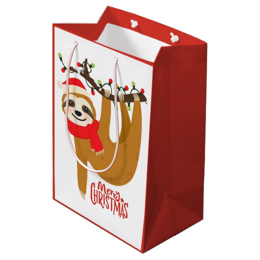 Vroegere kerstsleuf | FEESTDAGEN Medium Cadeauzakje (Achterkant Gekanteld)