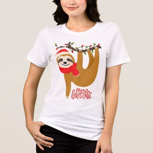 Vroegere kerstsleuf | FEESTDAGEN Tri-Blend Shirt (Voorkant)