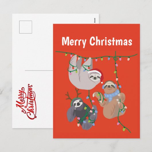 Vroegere kerstsleuf feestdagenkaart (Voorkant / Achterkant)