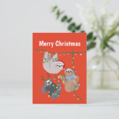 Vroegere kerstsleuf feestdagenkaart (Staand voorkant)