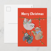 Vroegere kerstsleuf feestdagenkaart (Voorkant / Achterkant)