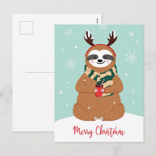 Vroegere kerstsleuf feestdagenkaart (Voorkant / Achterkant)