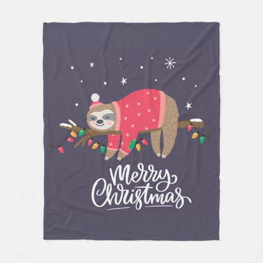 Vroegere kerstsleuf fleece deken (Voorkant)