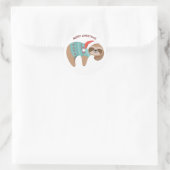 Vroegere kerstsleuf ronde sticker (Tas)