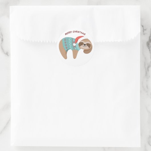 Vroegere kerstsleuf ronde sticker (Tas)