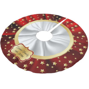 Vroegere Kerststerren Rood & Witte Achtergrond Kerstboom Rok