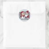 Vroegere kerststickers ronde sticker (Tas)