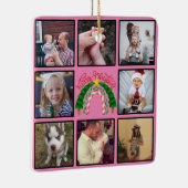 Vroegere kerststructuur Aangepaste foto-inkt Keramisch Ornament (Rechts)