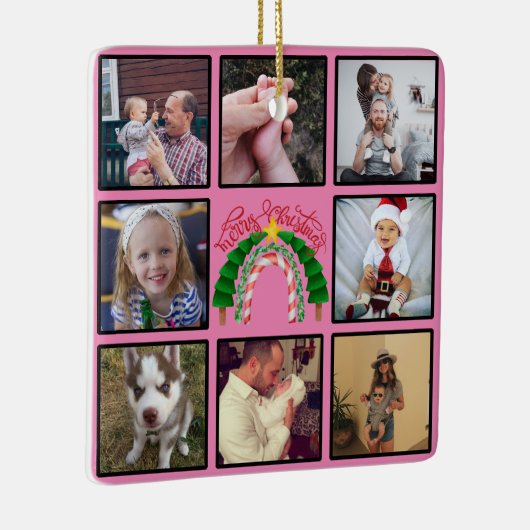 Vroegere kerststructuur Aangepaste foto-inkt Keramisch Ornament (Rechts)