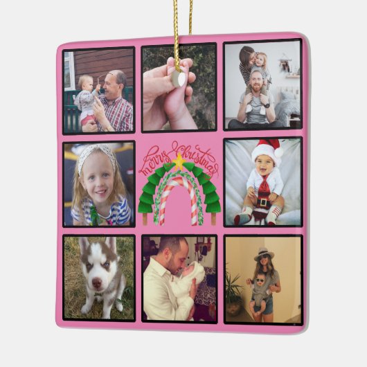 Vroegere kerststructuur Aangepaste foto-inkt Keramisch Ornament (Links)