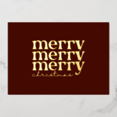 Vroegere kersttekst Groet op rood Folie Feestdagenkaart (Voorkant)