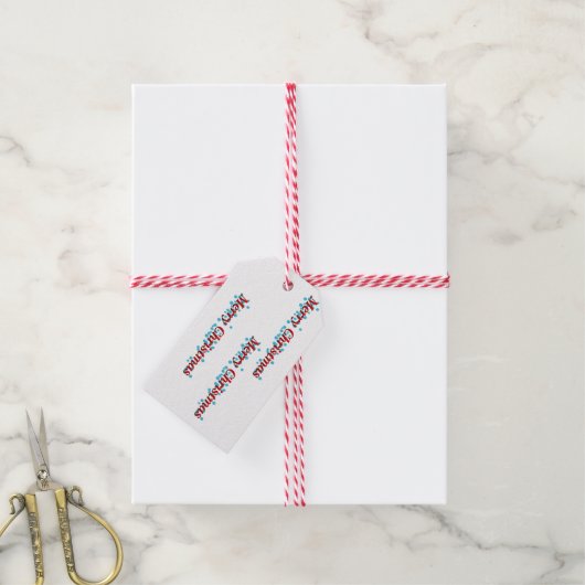 Vroegere kersttekst op cadeaulabel (Met Touw)
