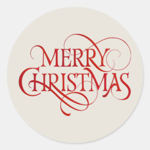 Vroegere kersttekst ronde sticker