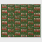 Vroegere kersttekst rood en groen patroon cadeaupapier (Vlak)