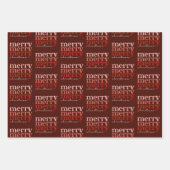 Vroegere kersttekst rood en groen patroon inpakpapier vel (Voorkant)