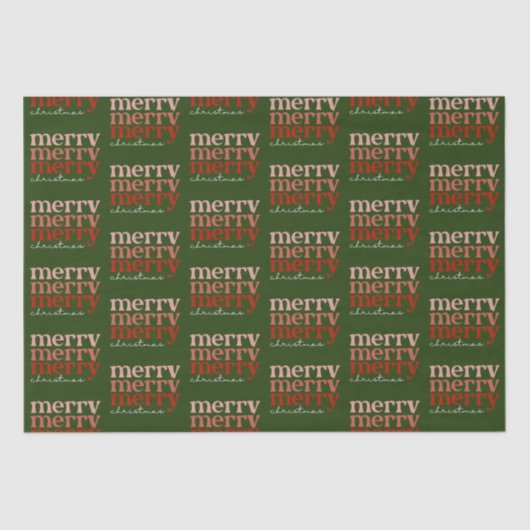 Vroegere kersttekst rood en groen patroon tissuepapier (Voorkant)