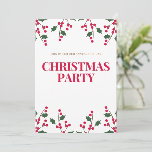 Vroegere kerstuitnodiging kaart (Staand voorkant)