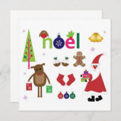 Vroegere kerstuitnodiging kaart (Voorkant / Achterkant)