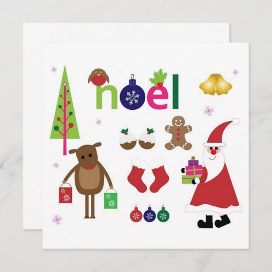 Vroegere kerstuitnodiging kaart (Voorkant / Achterkant)