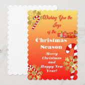 Vroegere kerstuitnodiging kaart (Voorkant / Achterkant)