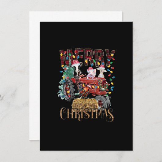 Vroegere kerstvee kaart (Voorkant / Achterkant)