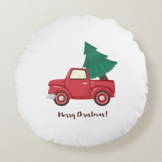 Vroegere kerstwagen rond kussen (Voorkant)
