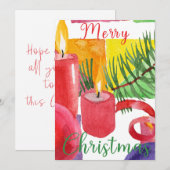 Vroegere kerstWaterverf Deco-feestdag Feestdagenkaart (Voorkant / Achterkant)