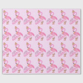 Vroegere kerstWaterverf Flamingo Cadeaupapier (Vlak)