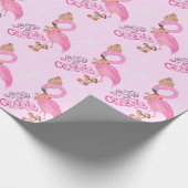 Vroegere kerstWaterverf Flamingo Cadeaupapier (Hoek)