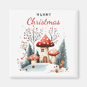 Vroegere kerstWaterverf Winter Woodland Magneet (Voorkant)