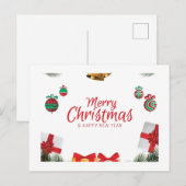 Vroegere kerstwensen feestdagenkaart (Voorkant / Achterkant)