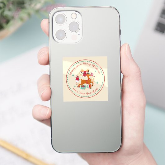 Vroegere kerstwensen sticker (Telefoon)