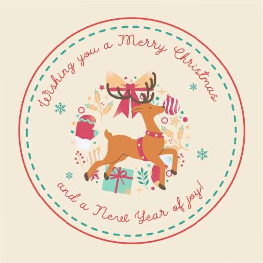 Vroegere kerstwensen sticker (Voorkant)